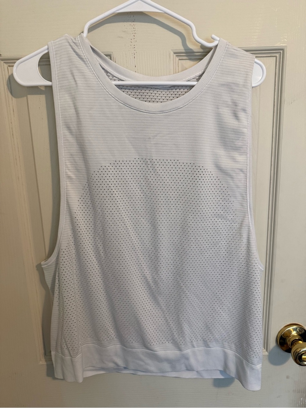 lululemon athletica White Perforated Workout Tank